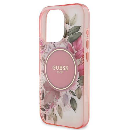 Apple iPhone 16 Pro Max Guess Orjinal Lisanslı Magsafe Şarj Özellikli Flower Tonal Circle Kapak - 7