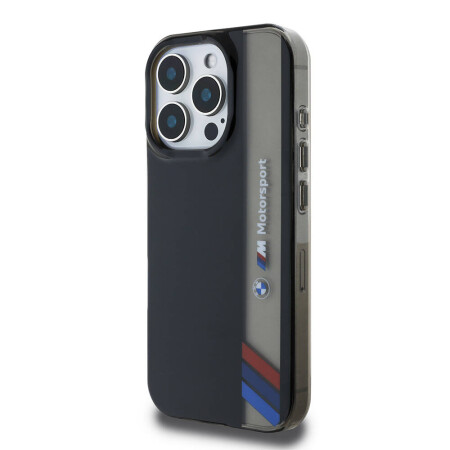 Apple iPhone 16 Pro Max Kılıf BMW Orjinal Lisanslı M Logolu Üç Renk Çizgili Motorsport Vertical Stripe Kapak - 2