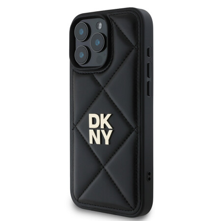 Apple iPhone 16 Pro Max Kılıf DKNY Orjinal Lisanslı Kapitone Tasarımlı Metal Logolu Deri Kapak - 2