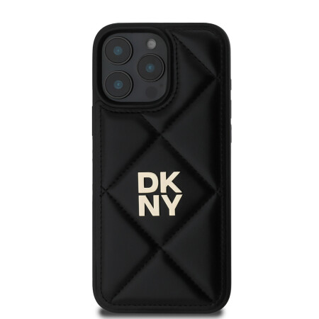 Apple iPhone 16 Pro Max Kılıf DKNY Orjinal Lisanslı Kapitone Tasarımlı Metal Logolu Deri Kapak - 5