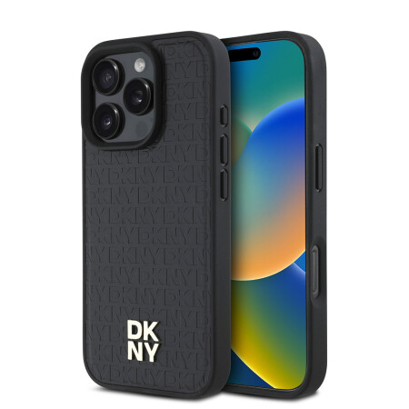 Apple iPhone 16 Pro Max Kılıf DKNY Orjinal Lisanslı Magsafe Şarj Özellikli 3D Yazılı Repeat Pattern Kapak - 3