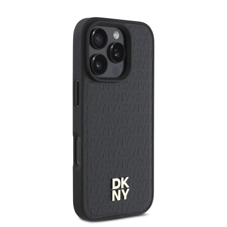 Apple iPhone 16 Pro Max Kılıf DKNY Orjinal Lisanslı Magsafe Şarj Özellikli 3D Yazılı Repeat Pattern Kapak - 11