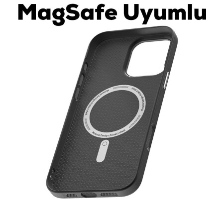 Apple iPhone 16 Pro Max Kılıf Magsafe Şarj Özellikli Karbon Fiber Desenli Mutural Montage Kapak - 5