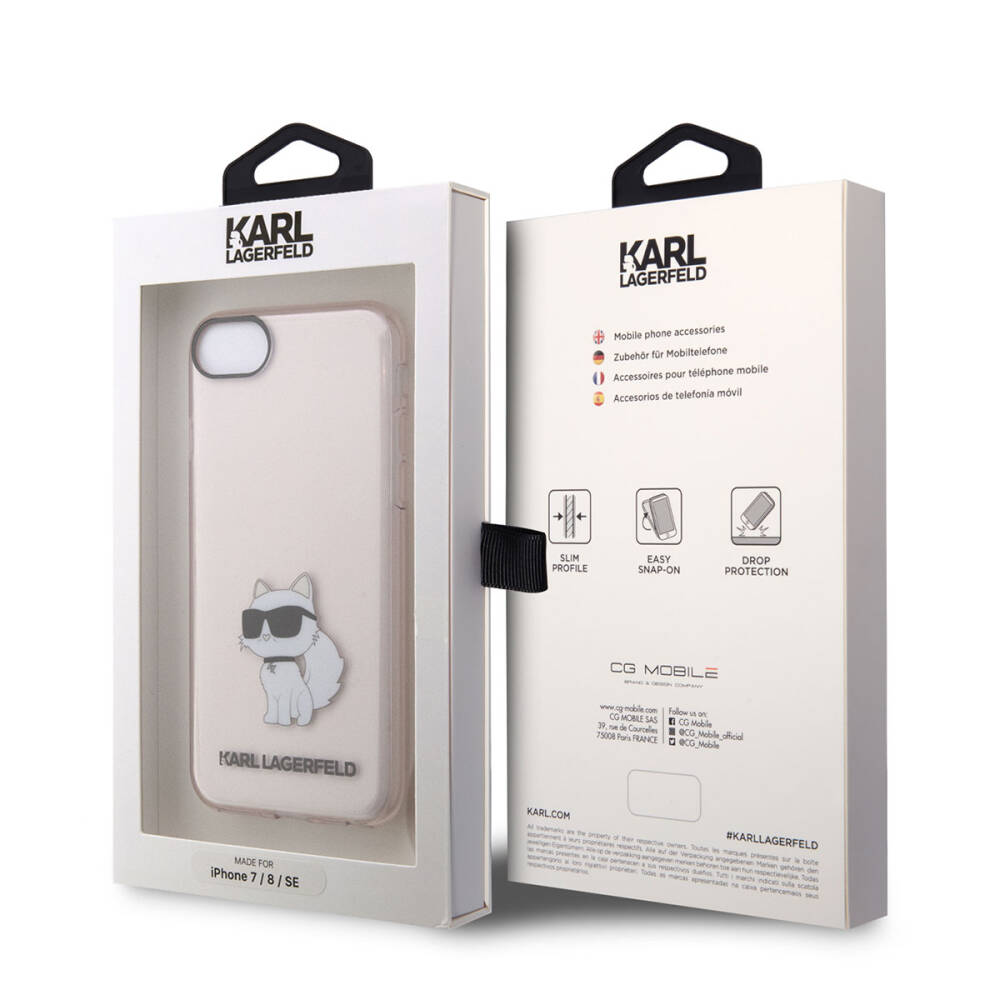 Apple iPhone SE 2020 Kılıf Karl Lagerfeld Transparan Choupette Dizayn Kapak - 8