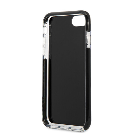 Apple iPhone SE 2022 Kılıf Karl Lagerfeld Kenarları Siyah Silikon K&C Dizayn Kapak - 5