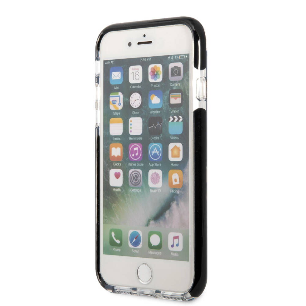 Apple iPhone SE 2022 Kılıf Karl Lagerfeld Kenarları Siyah Silikon K&C Dizayn Kapak - 8