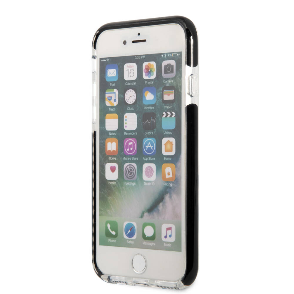 Apple iPhone SE 2022 Kılıf Karl Lagerfeld Kenarları Siyah Silikon K&C Dizayn Kapak - 13