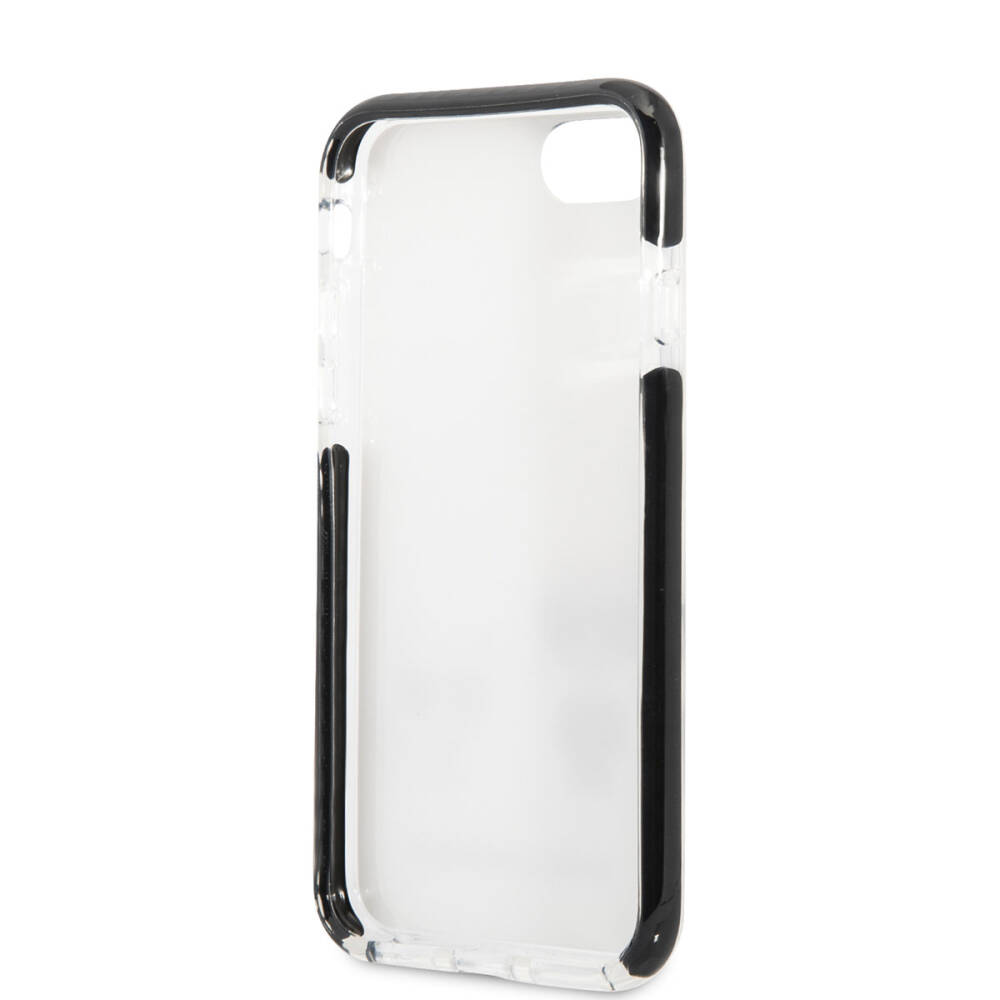 Apple iPhone SE 2022 Kılıf Karl Lagerfeld Kenarları Siyah Silikon K&C Dizayn Kapak - 15