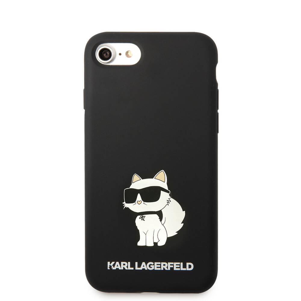 Apple iPhone SE 2022 Kılıf Karl Lagerfeld Silikon Choupette Dizayn Kapak - 3