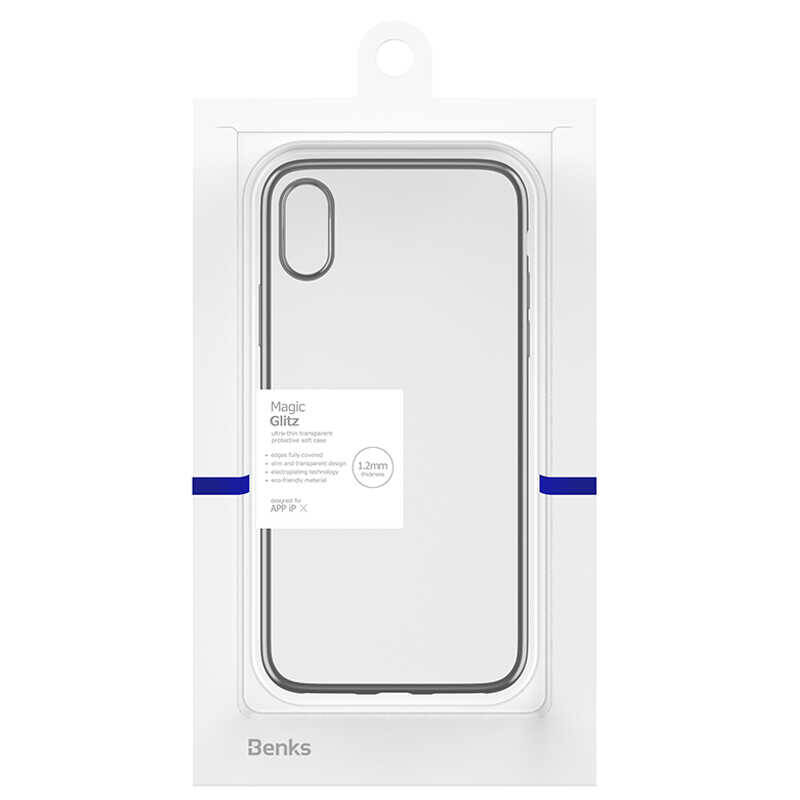 Apple iPhone X Benks Magic Glitz Ultra-Thin Transparent Protective Soft Kapak - 5