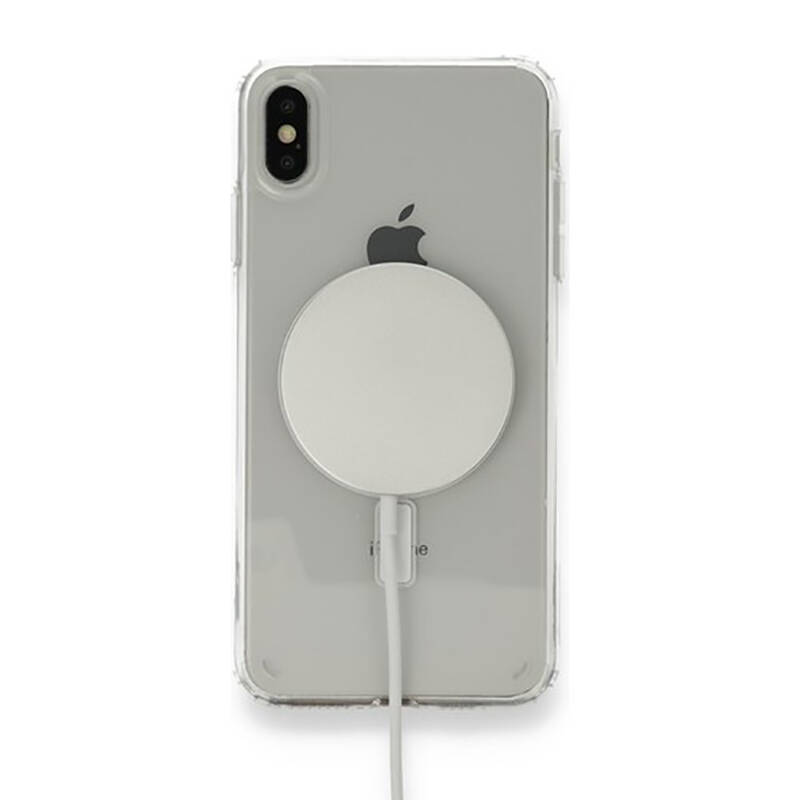 Apple iPhone XS 5.8 Kılıf Magsafe Şarj Özellikli Şeffaf Sert PC Zore Embos Kapak - 6