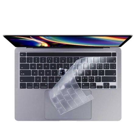 Apple Macbook 13 Pro Touch Bar A1706 Zore Klavye Koruyucu Şeffaf Silikon Ped - 4