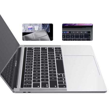 Apple Macbook 13 Pro Touch Bar A1706 Zore Klavye Koruyucu Şeffaf Silikon Ped - 6