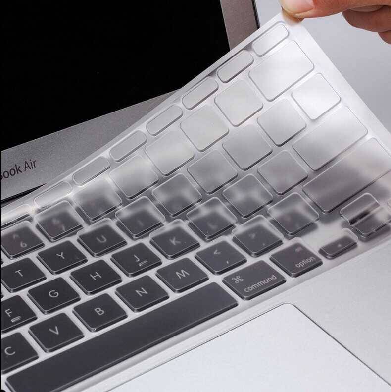 Apple Macbook 13 Pro Touch Bar A1706 Zore Klavye Koruyucu Şeffaf Silikon Ped - 1