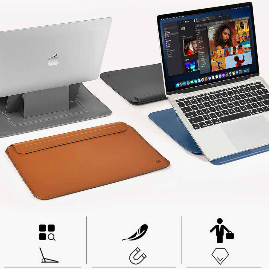 Apple Macbook 13.3 Air 2020 A2337 Wiwu Macbook Skin Pro Portable Stand Kılıf - 10