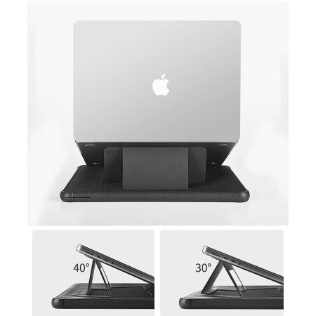 Apple Macbook 14.2 2021 Wiwu Defender Stand Case Taşınabilir Standlı Magnetik PU Laptop Çantası - 9