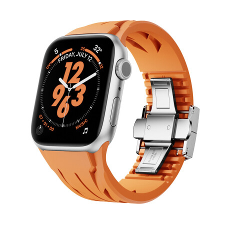 Apple Watch 10 46mm KRD-127 Metal Tokalı Silikon Kordon - 9