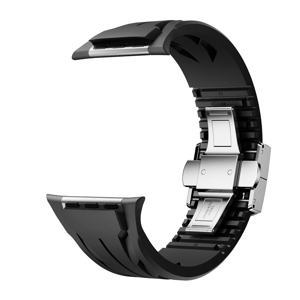 Apple Watch 10 46mm KRD-127 Metal Tokalı Silikon Kordon - 15