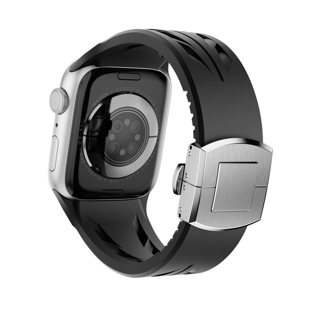 Apple Watch 10 46mm KRD-127 Metal Tokalı Silikon Kordon - 16