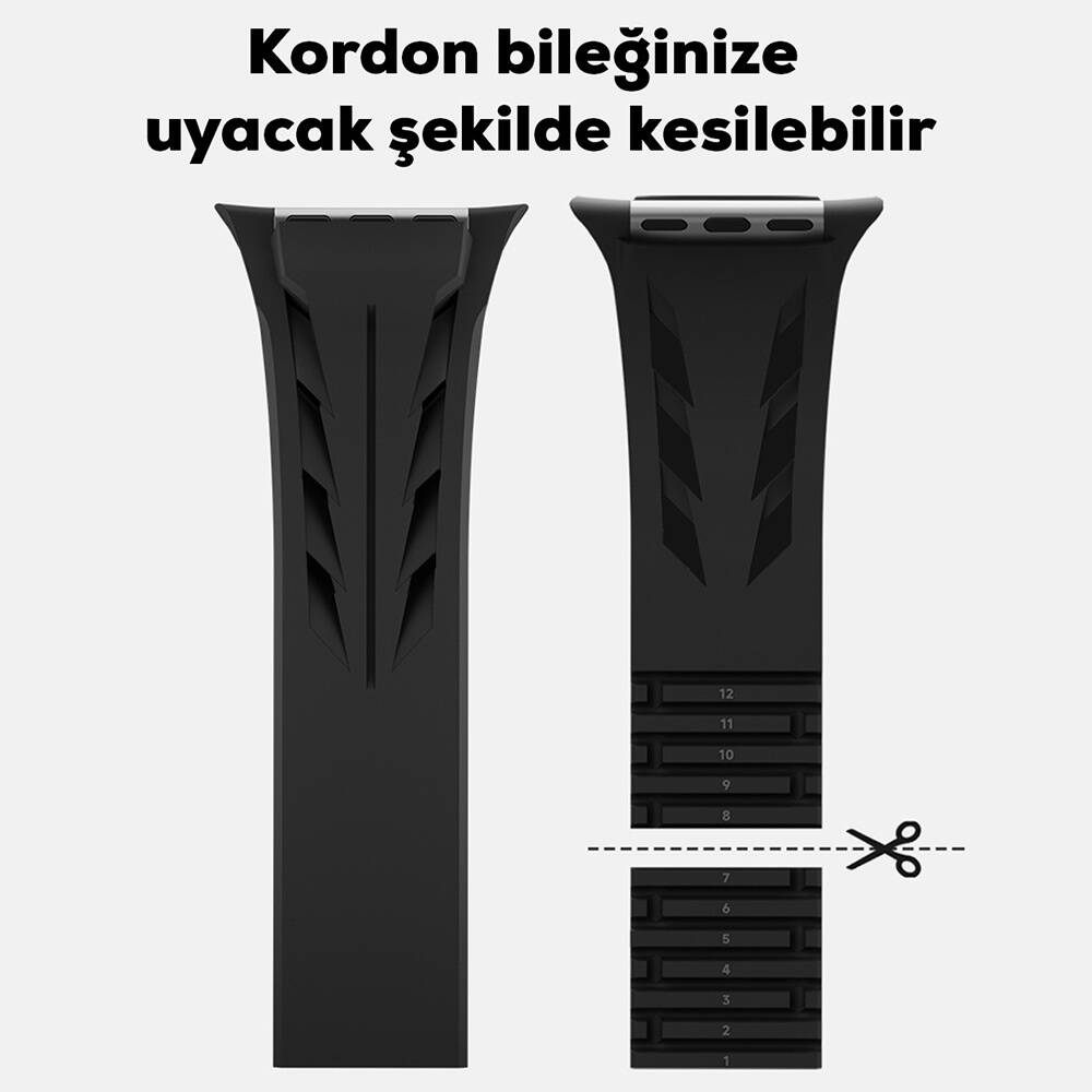 Apple Watch 10 46mm KRD-127 Metal Tokalı Silikon Kordon - 28