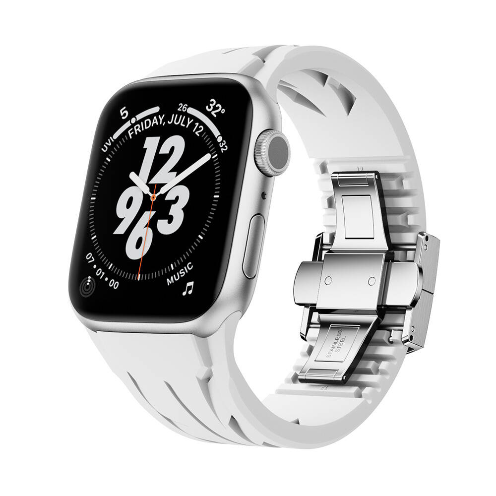 Apple Watch 10 46mm KRD-127 Metal Tokalı Silikon Kordon - 3