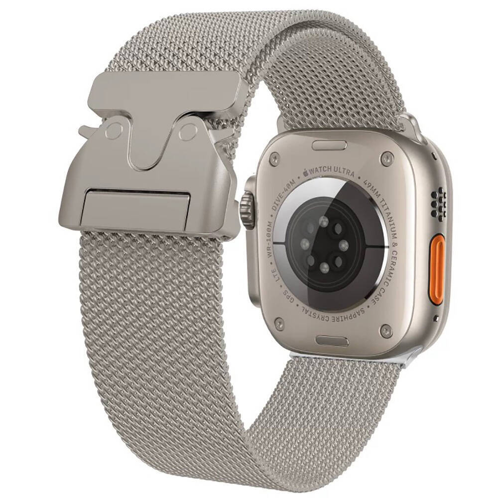 Apple Watch 10 46mm Zore KRD-25 Metal Hasır Kordon - 4