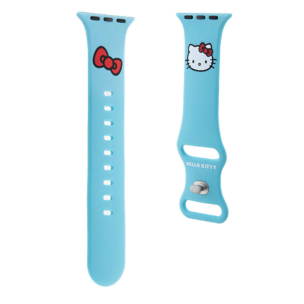 Apple Watch 38mm Hello Kitty Orjinal Lisanslı Yazı Logolu Fiyonk & Kitty Head Silikon Kordon - 4