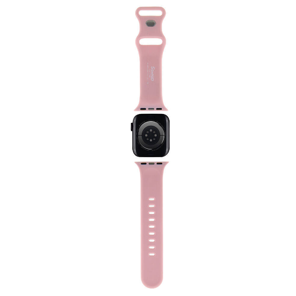 Apple Watch 38mm Hello Kitty Orjinal Lisanslı Yazı Logolu Fiyonk & Kitty Head Silikon Kordon - 10