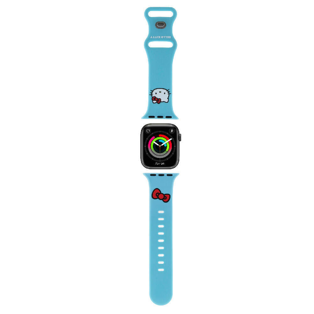 Apple Watch 38mm Hello Kitty Orjinal Lisanslı Yazı Logolu Fiyonk & Kitty Head Silikon Kordon - 2