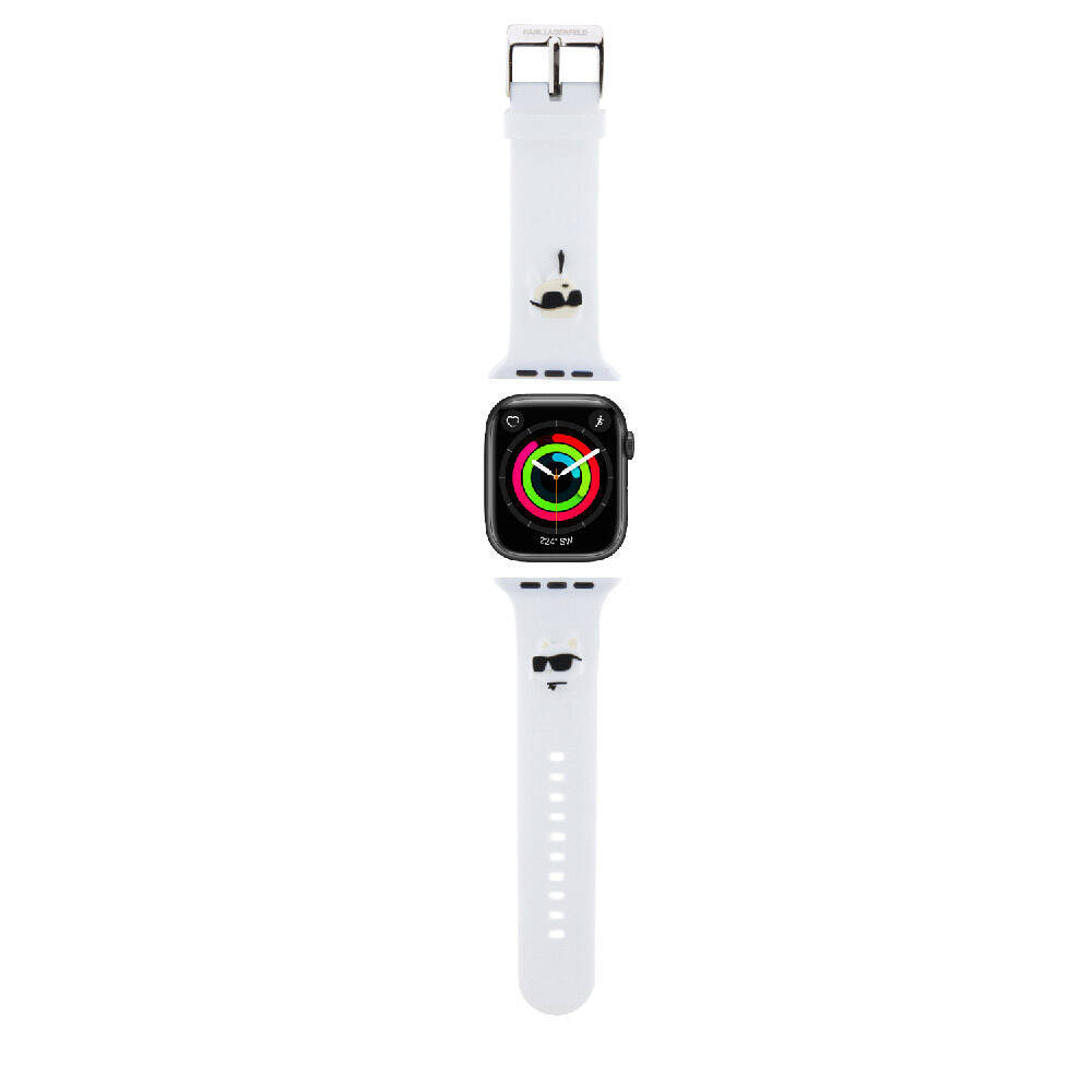 Apple Watch 38mm Karl Lagerfeld Orjinal Lisanslı İkonik Karl & Choupette Logolu Silikon Kordon - 1