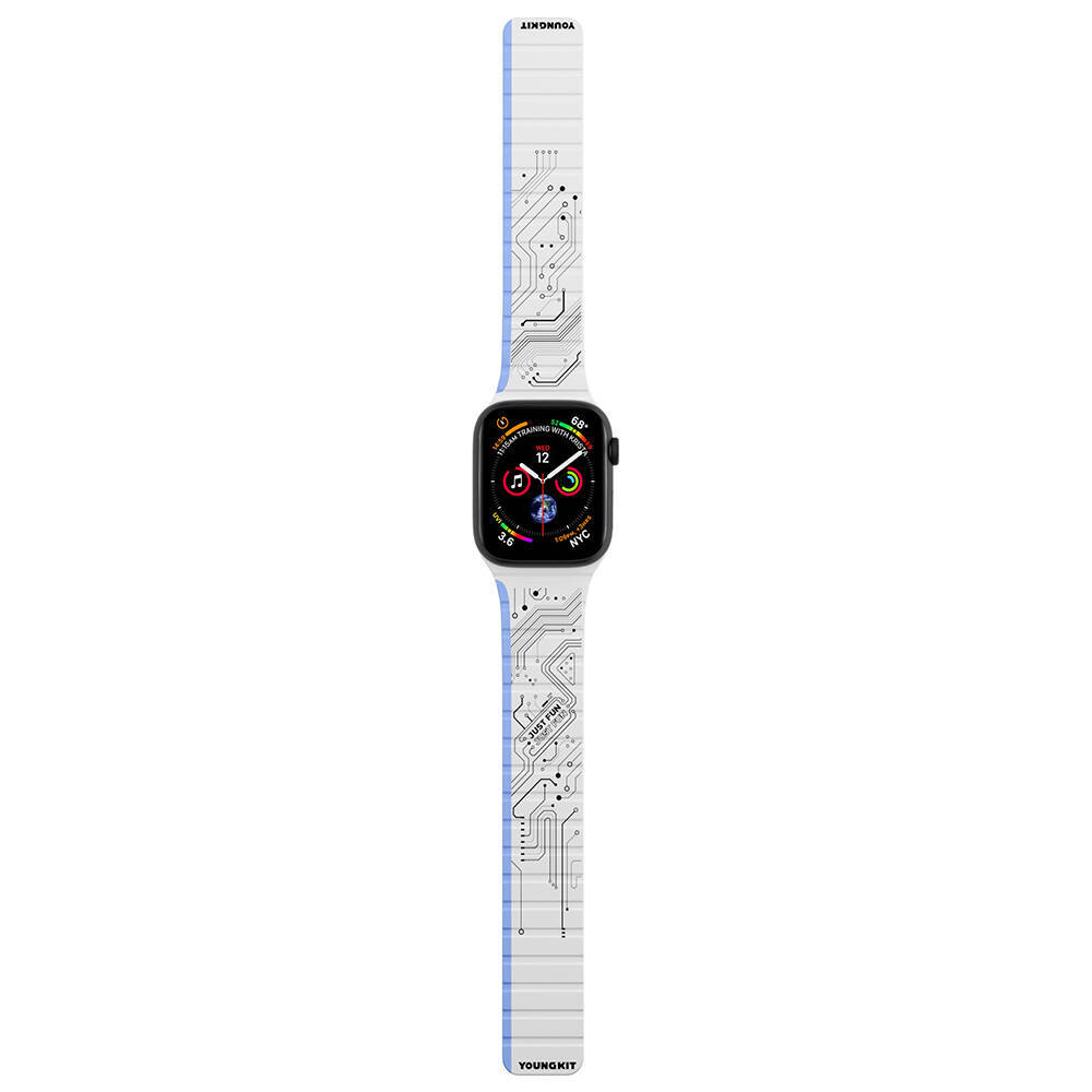 Apple Watch 38mm Kordon Youngkit Technology Magnetik Tak Çıkar Silikon Strap Kayış - 2