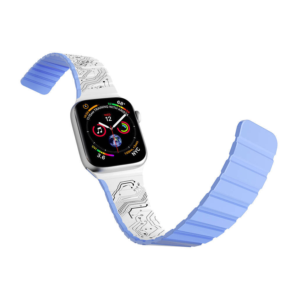 Apple Watch 38mm Kordon Youngkit Technology Magnetik Tak Çıkar Silikon Strap Kayış - 7