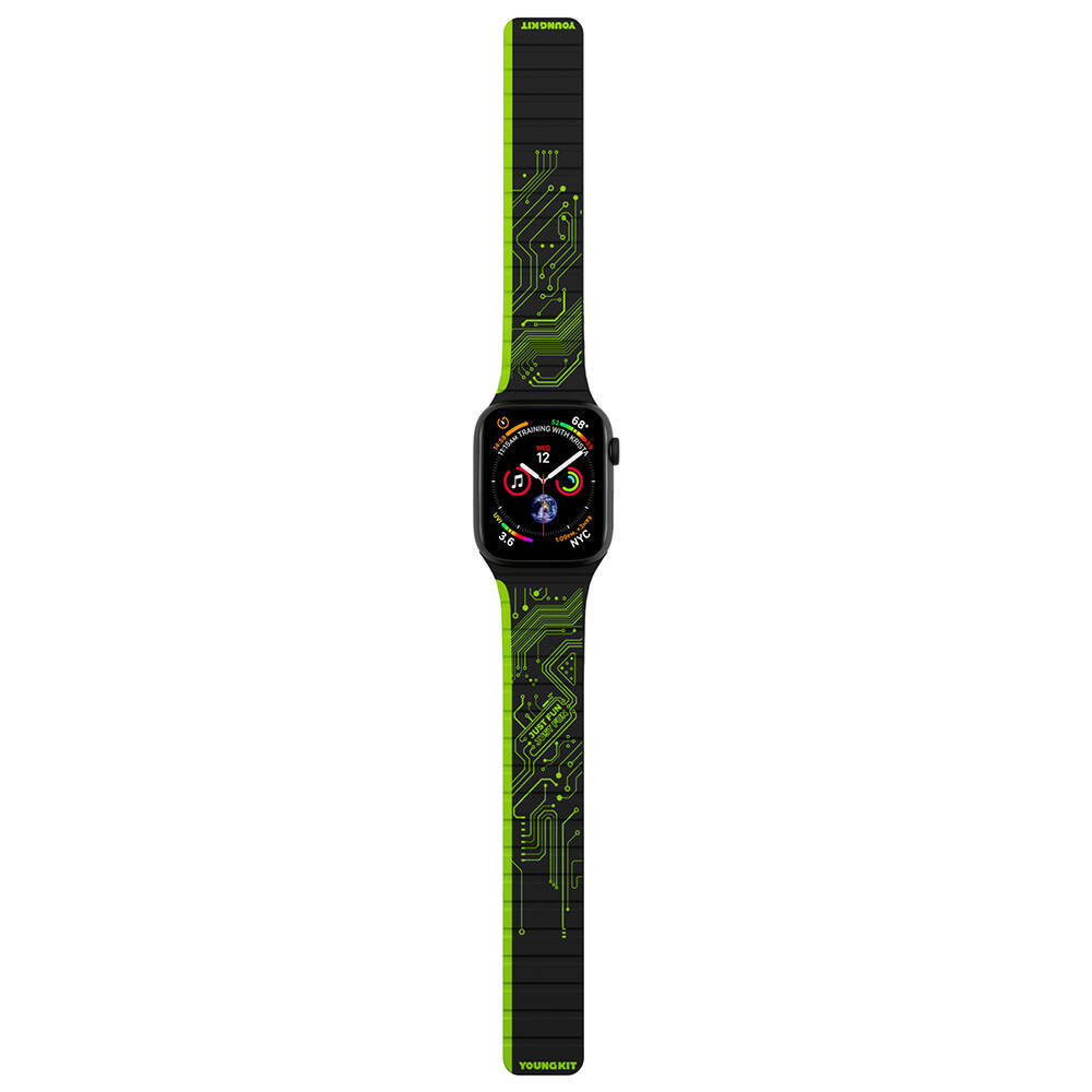 Apple Watch 38mm Kordon Youngkit Technology Magnetik Tak Çıkar Silikon Strap Kayış - 3