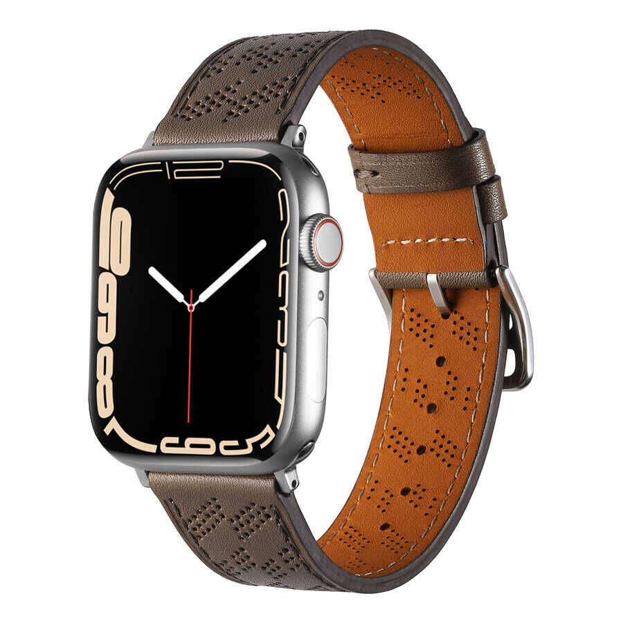 ​​​Apple Watch 38mm KRD-76 PU Deri Kordon Strap Kayış - 17