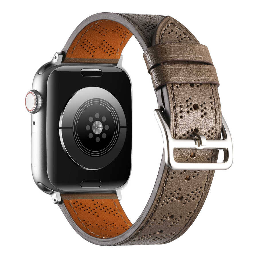 ​​​Apple Watch 38mm KRD-76 PU Deri Kordon Strap Kayış - 18