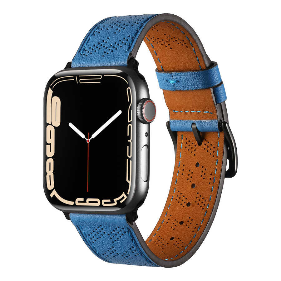 ​​​Apple Watch 38mm KRD-76 PU Deri Kordon Strap Kayış - 11