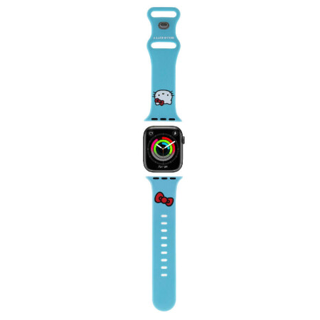 Apple Watch 40mm Hello Kitty Orjinal Lisanslı Yazı Logolu Fiyonk & Kitty Head Silikon Kordon - 4