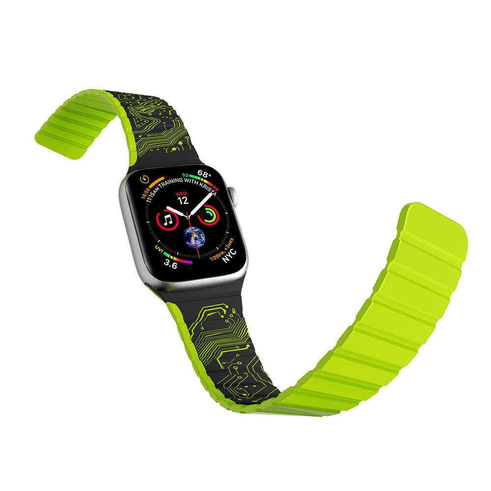 Apple Watch 40mm Kordon Youngkit Technology Magnetik Tak Çıkar Silikon Strap Kayış - 7