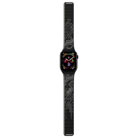 Apple Watch 42mm Kordon Youngkit Technology Magnetik Tak Çıkar Silikon Strap Kayış - 7