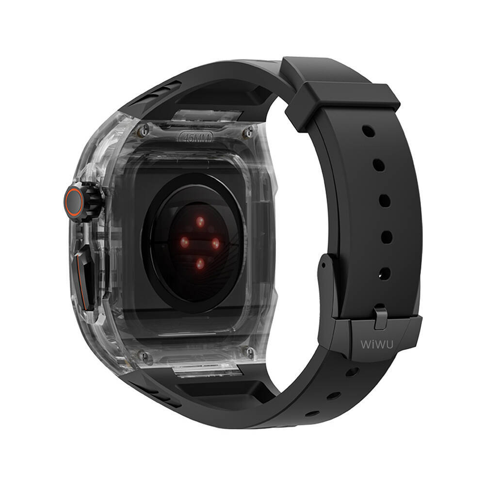 Apple Watch 42mm Wiwu Wi-WB013 Rambo Serisi 2in1 Şeffaf PC Kasa Koruyuculu Kauçuk Kordon - 6