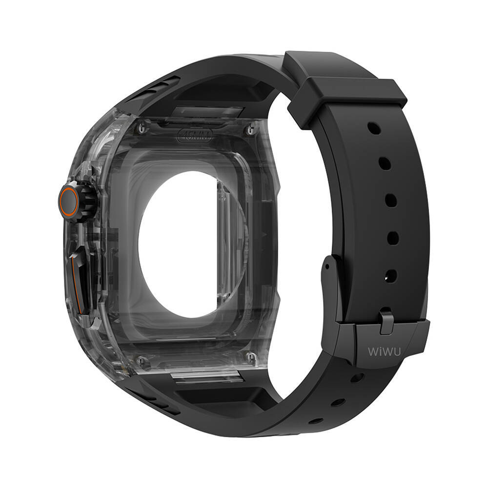 Apple Watch 42mm Wiwu Wi-WB013 Rambo Serisi 2in1 Şeffaf PC Kasa Koruyuculu Kauçuk Kordon - 8