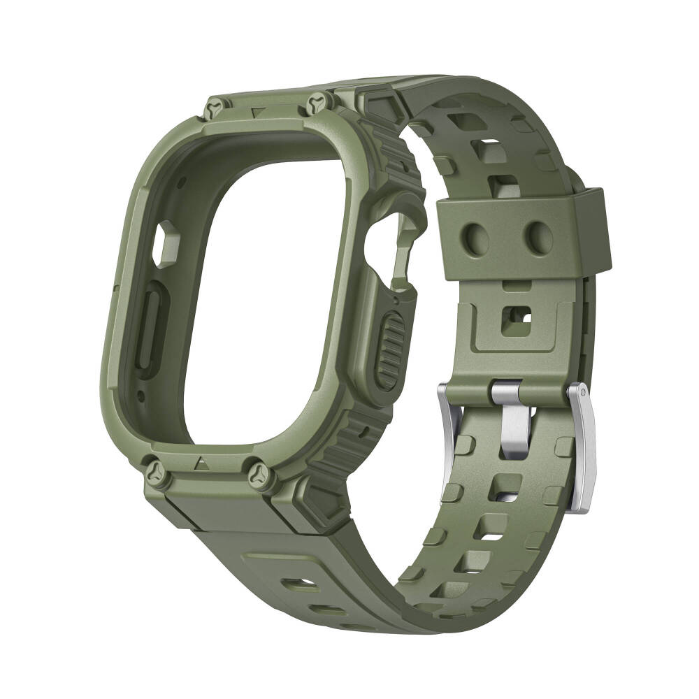 Apple Watch 42mm Wiwu Wi-WB014 Armor Serisi 2in1 Sert PC Kasa Koruyuculu Silikon Kordon - 8