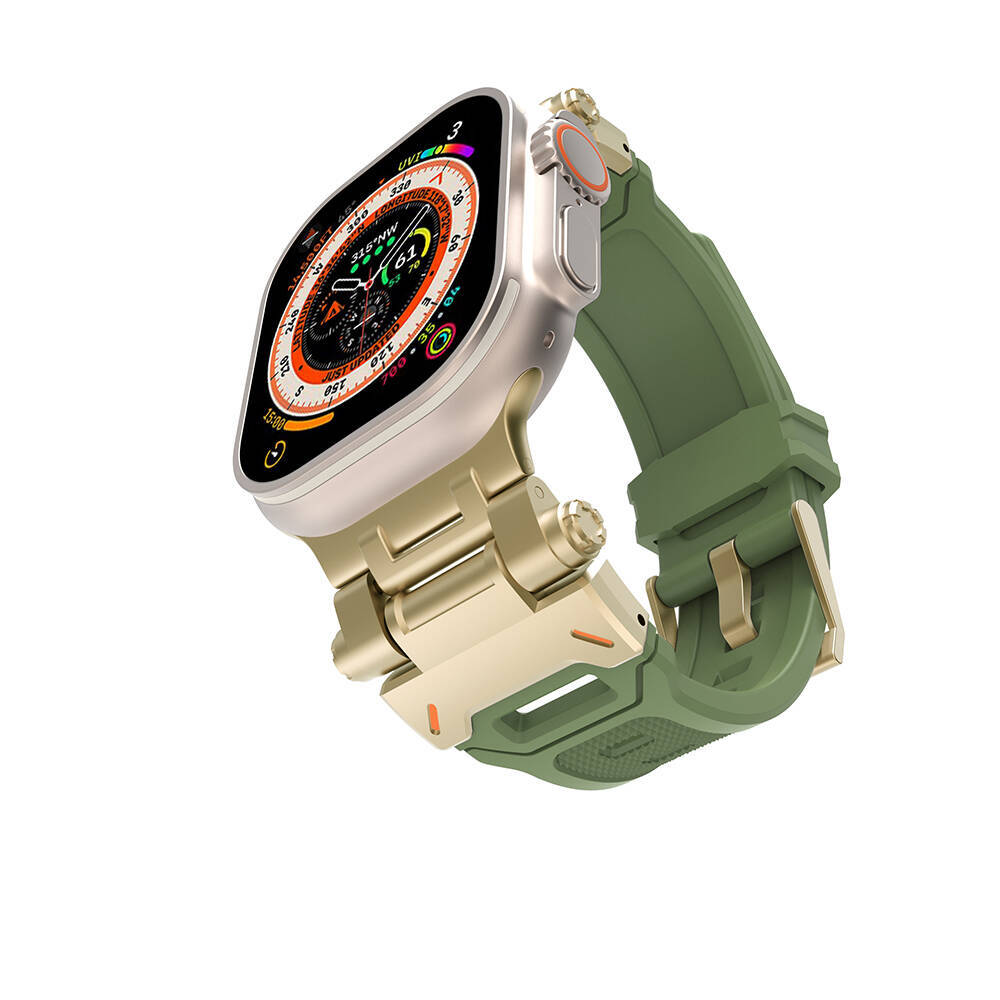 Apple Watch 42mm Zore KRD-108 Metal Başlıklı Silikon Kordon - 7