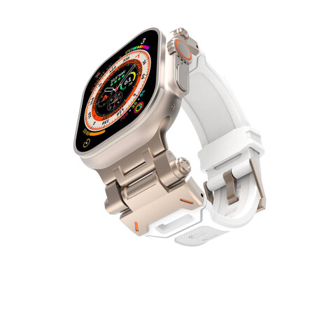 Apple Watch 42mm Zore KRD-108 Metal Başlıklı Silikon Kordon - 1