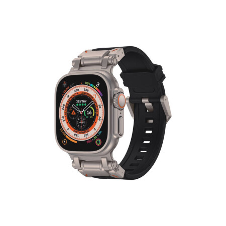 Apple Watch 42mm Zore KRD-108 Metal Başlıklı Silikon Kordon - 48