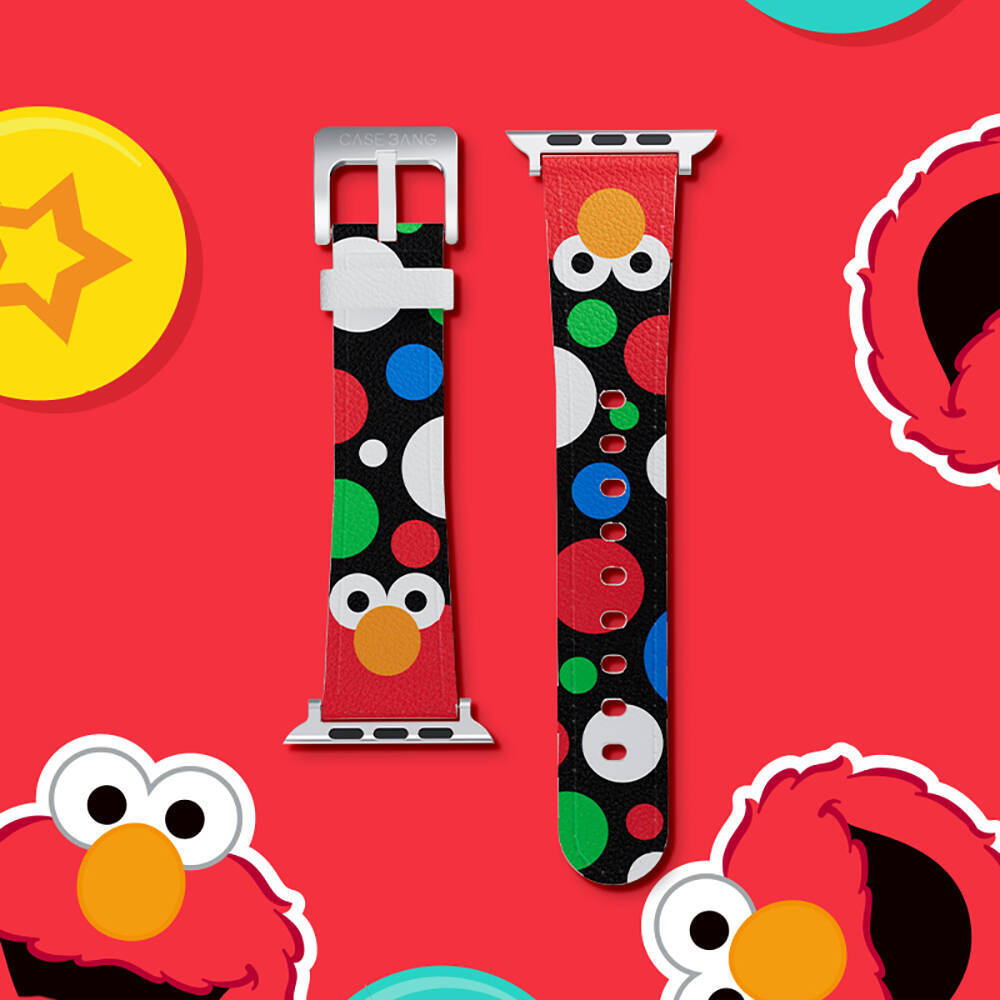 Apple Watch 44mm Casebang Sesame Street Serisi Deri Saat Kordon - 6