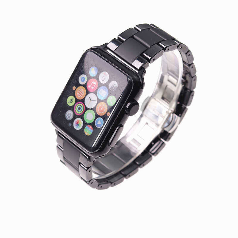 ​​​Apple Watch 44mm Mat Seramik Metal Kordon - 1