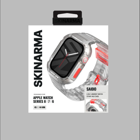 Apple Watch 44mm SkinArma Saido Sert PC Kasa Koruyuculu Silikon Kordon - 17