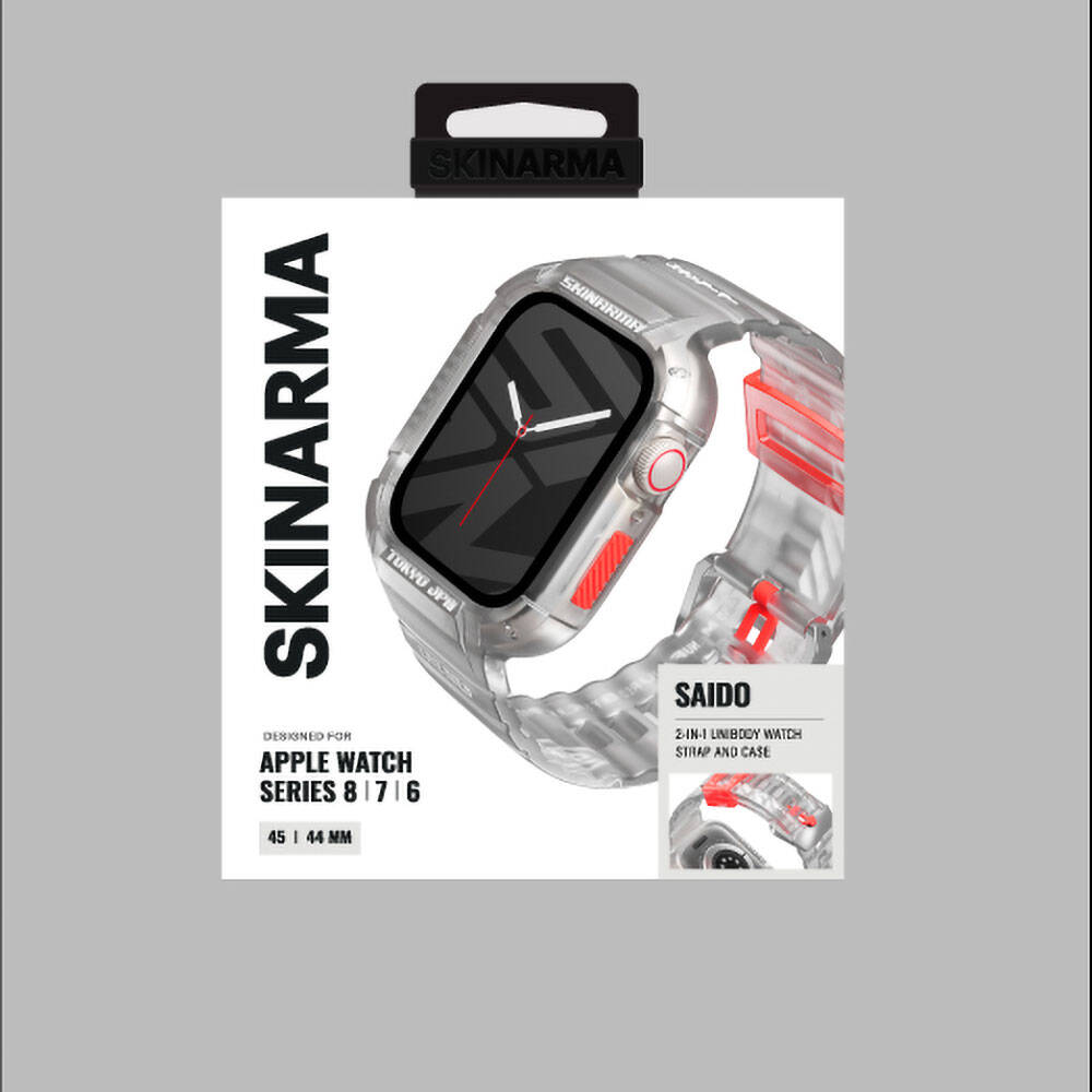 Apple Watch 44mm SkinArma Saido Sert PC Kasa Koruyuculu Silikon Kordon - 17