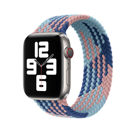 Apple Watch 44mm Wiwu Braided Solo Loop Contrast Color Large Kordon - 6